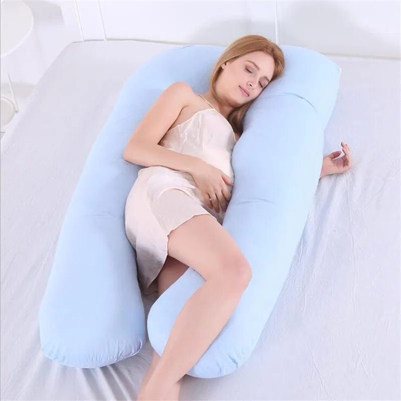 Sleeping Support Pillow For Pregnant Women Body 100% Cotton U Shape Maternity Pillows Pregnancy Side Sleepers Striped Pillow