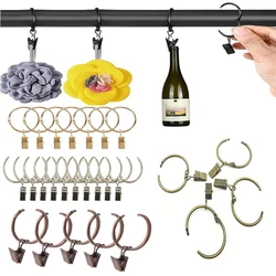 10 PCS Metal Openable Curtain Rings Clips Black Silver bronze Red bronze Curtain Hooks Home Decor Curtain Decorative Tools