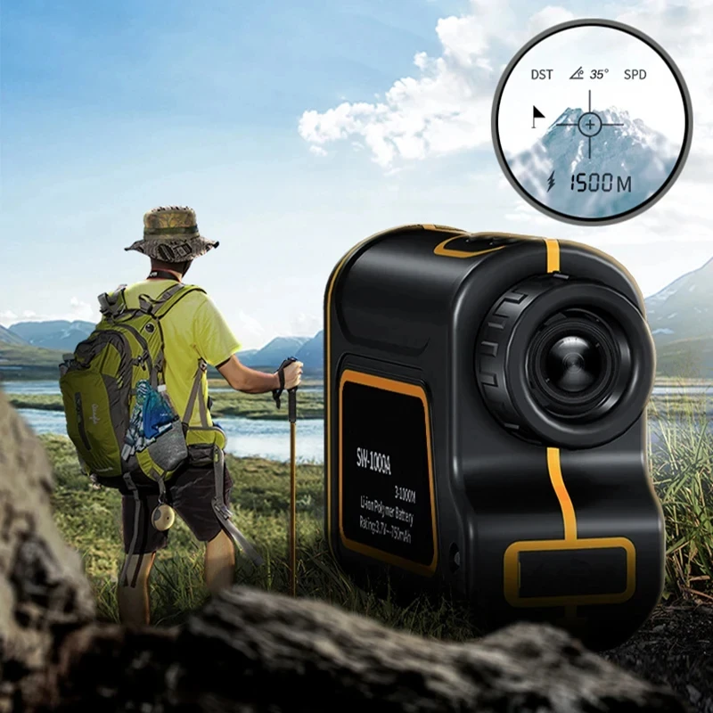 SNDWAY Rangefinder تلسكوب 600 متر 1000 متر 1500 متر مقياس مسافات الليزر للصيد أحادي العين جولف المدى مكتشف الروليت شريط القياس