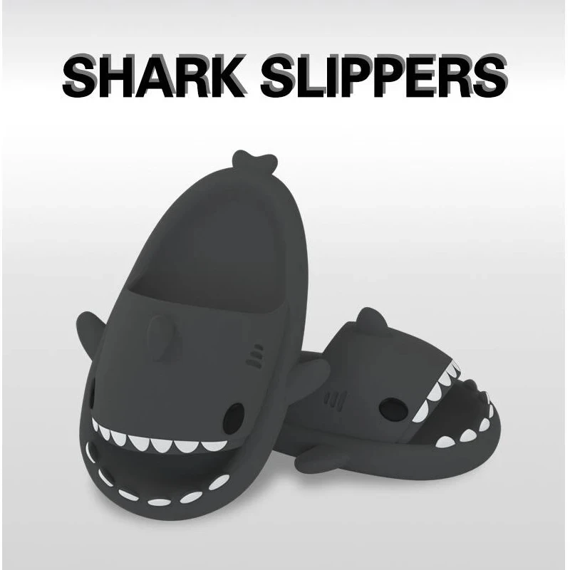 Women EVA Shark Slippers Girl Bathroom Thick Non-Slip Slides Adults Outdoor Travel Fashion Flat Sandals 2024 Kids Cute Flip Flop