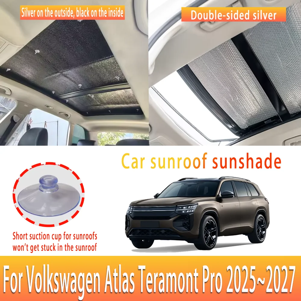

Auto Sunroof Sunshade For VW Volkswagen Atlas Teramont Pro 2025~2027 MK2 Car Panoramic Roof Heat Shield Window Sunshade Anti-UV