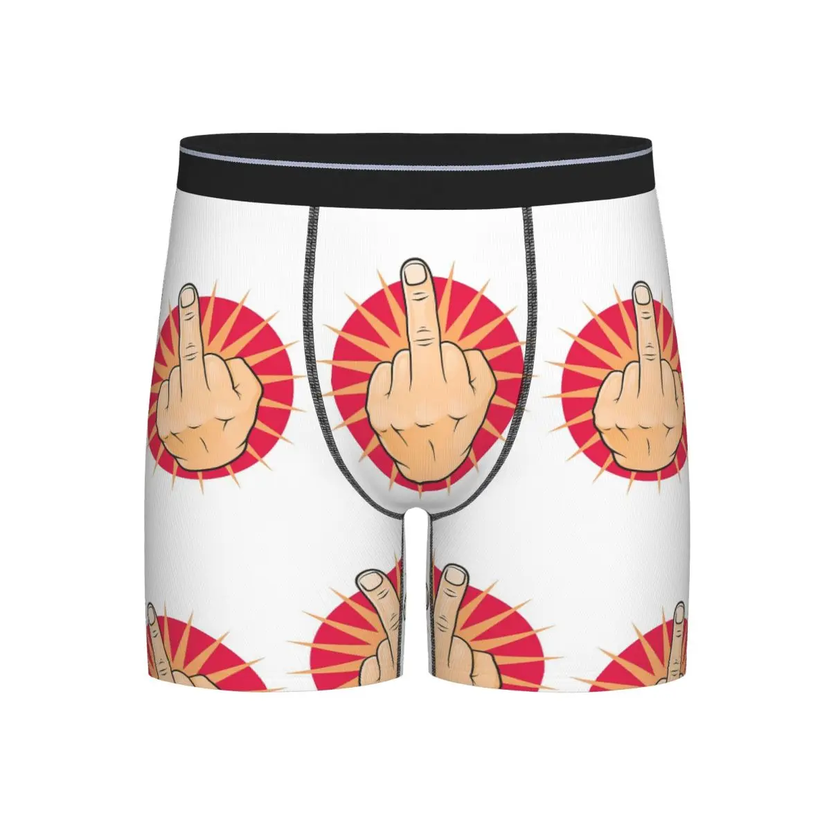 

Длинные трусы-боксеры, шорты, дизайн жестов рук, средний палец, трусы со средними пальцами, мужские дышащие трусы для бойфренда