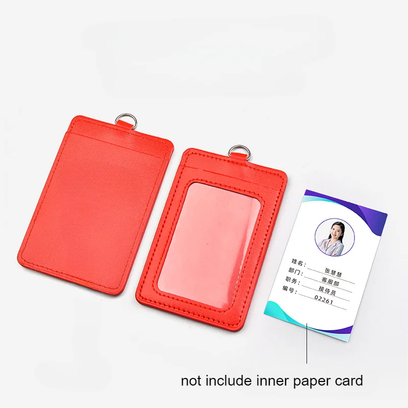 PU Leather Working Permit Case with ID Credit Card Slot Organizer Pocket Chest ID Tag Badge Holder Pass Work Card Cover Case