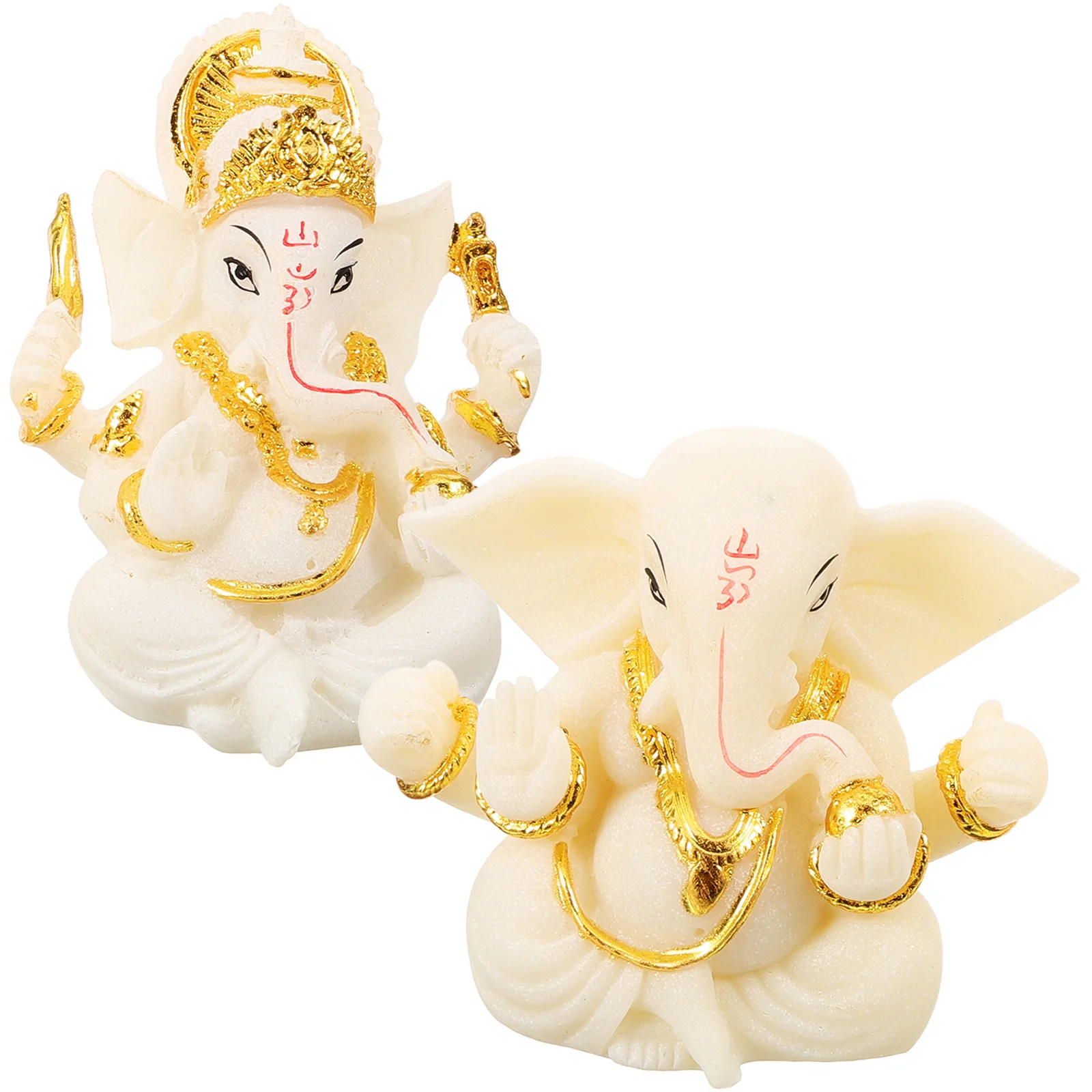 

2Pcs Resin Elephant God Sculpture Ornament Rustic Design Modern Home Decor for Meditation Space Desktop Showcase