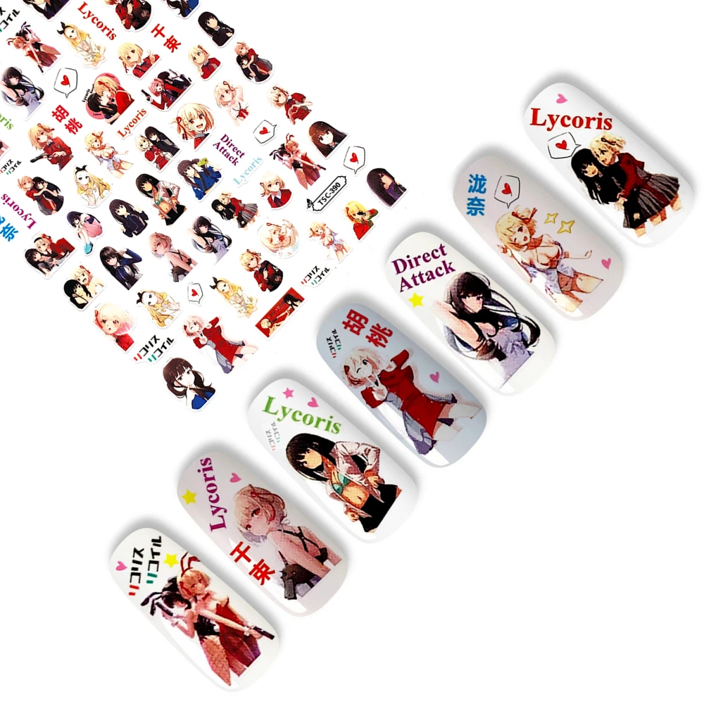 TSC-430 TSC-031 TSC-423 Lonely Girls Love Rock Music Cartoon Little Cute 3D Back glue Nail sticker Nail decoration Nail art