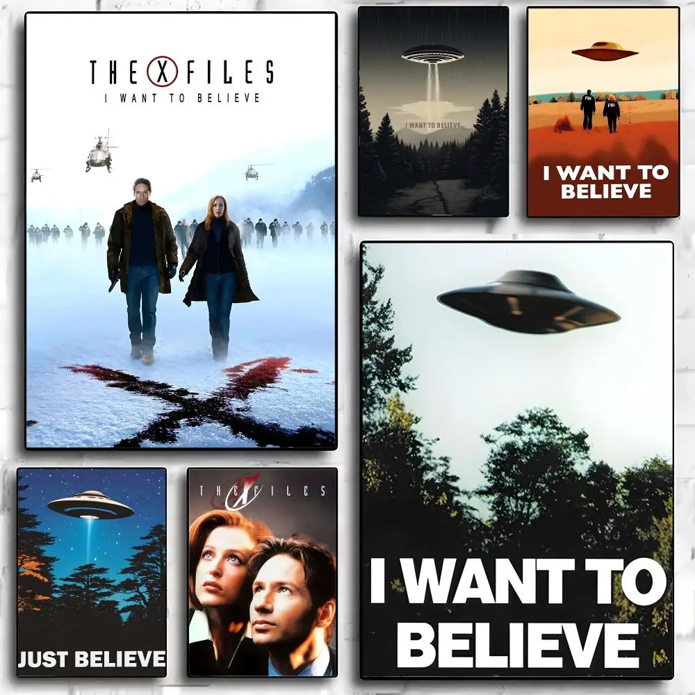 Tv W-WANT TO BELIEVE The X FilesS Poster Suitable For Living Room,bedroom,bar,Hallway Bar Wall Art Prints Decoration Gifts