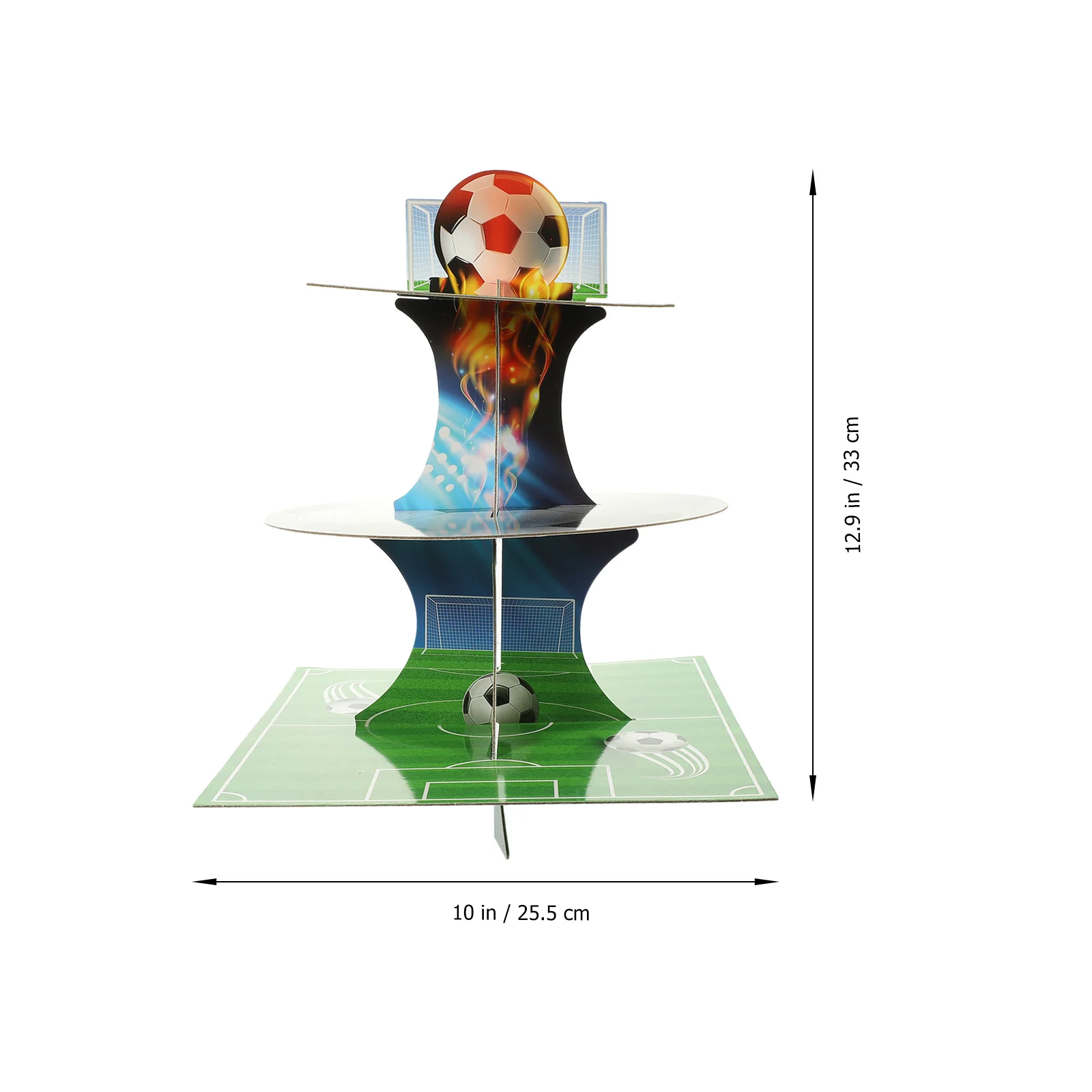 

Durable Soccer Cake Display Stand 3 Tiered Design Perfect for Dessert Table At Themed Events and Special Occasions
