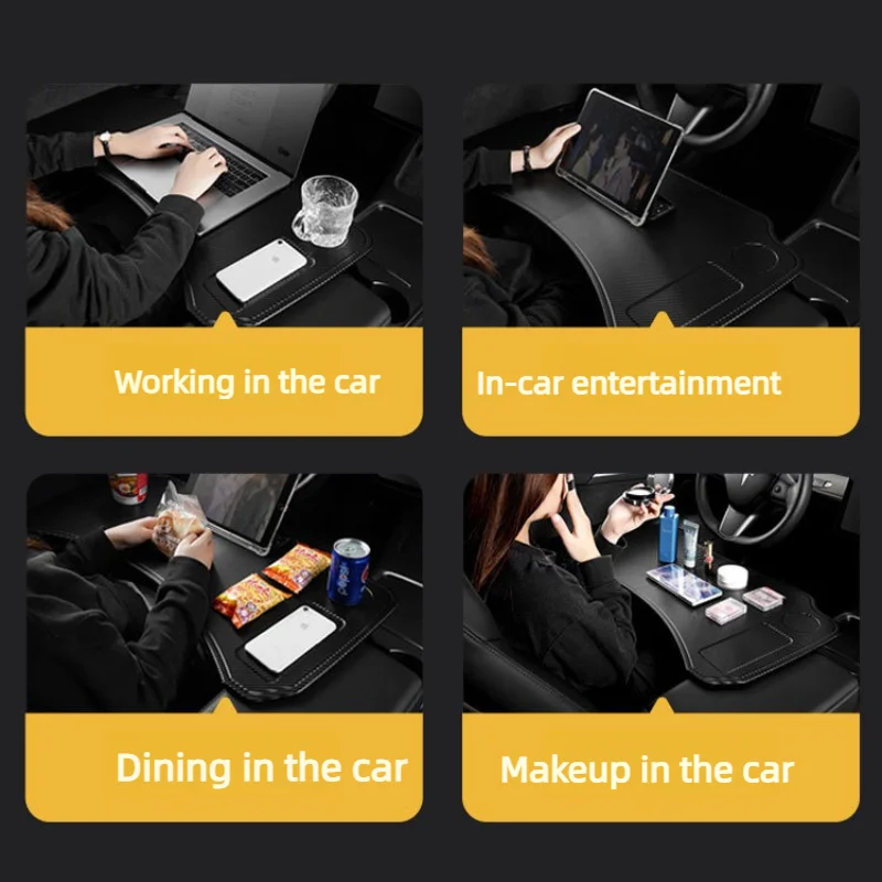 Car Folding Desk Table Food Tray Water Cup Holder Laptop Stand for Tesla Model 3 Y Car Interior Accessories