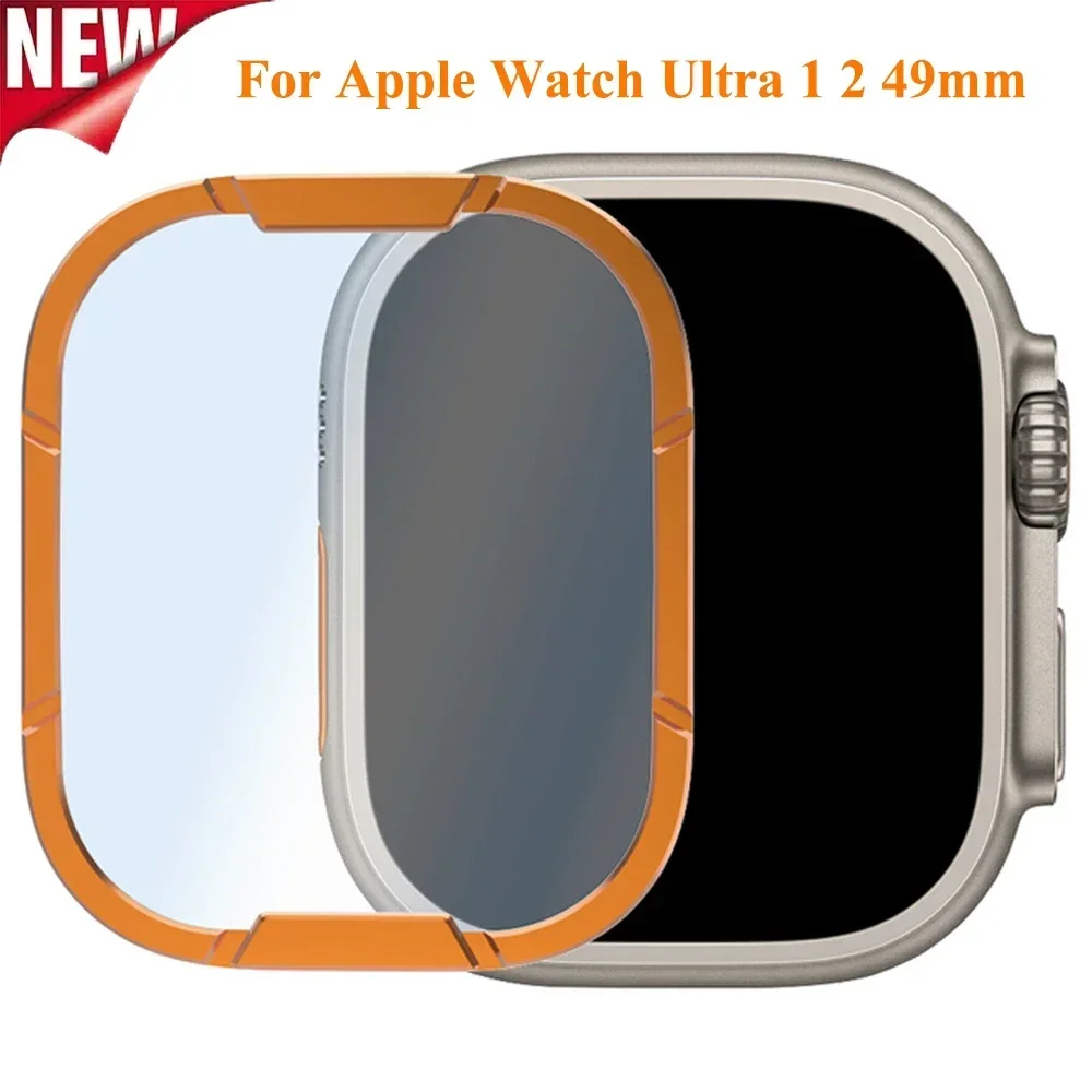 Tempered Glass Screen Protector for Apple Watch Ultra2 49mm Metal Frame Film for iWatch Ultra 49 Anti-Scratch HD Protective Film