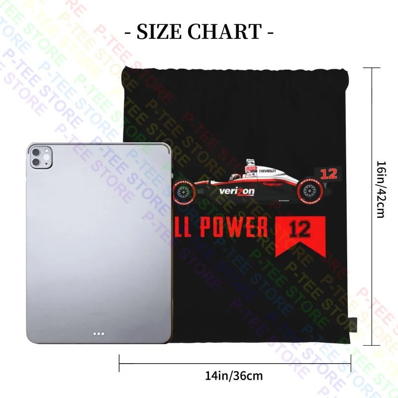 12 Will Power 2019 Indycar White Racing Drawstring Bags Gym Bag Print Softback 3d Printing School Sport Bag