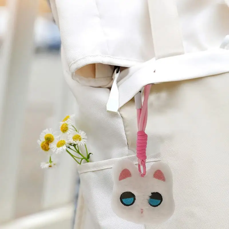 Cat Purse Charm Adorable Cat Plush Pendant Plush Backpack Pendant Cute Squeaky Cat Doll Keychain Charm Pendant For Girlfriend