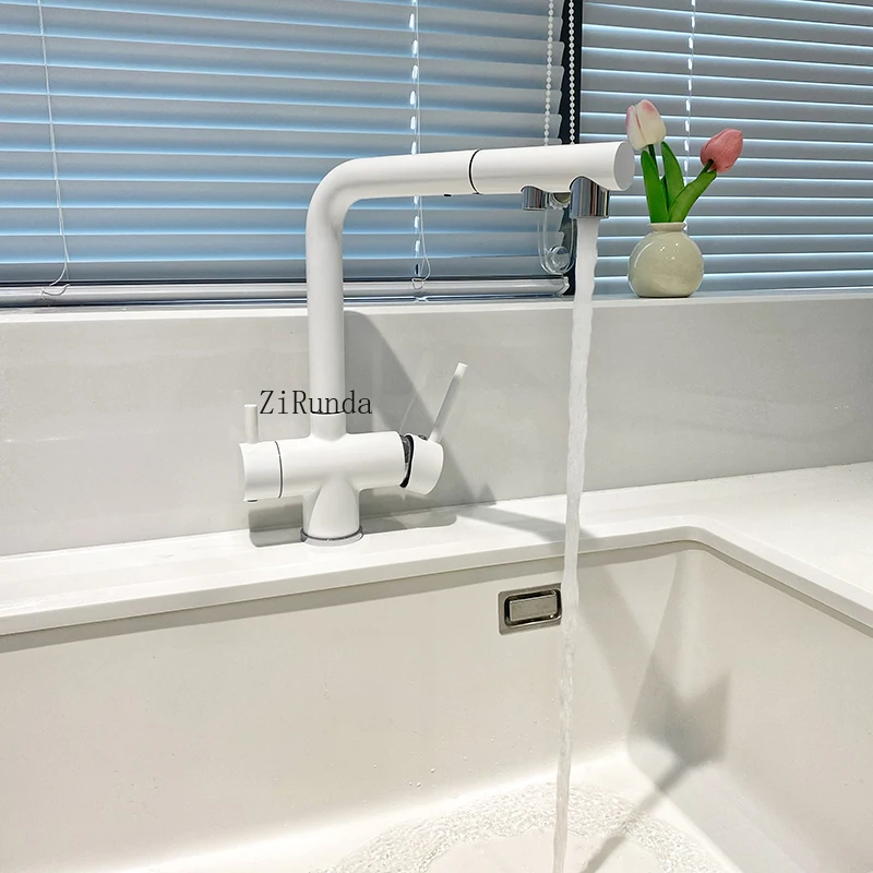 3-In-1 kitchen faucet, pull-out hot and cold vegetable basin sink faucet