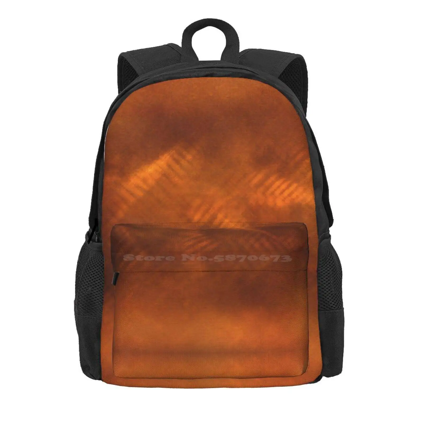 Orange Copper Hot Sale Schoolbag Backpack Fashion Bags Copper Metal