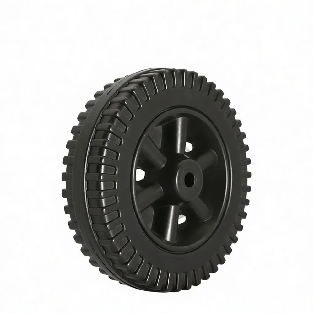 6 Inch Industrial Fixed Caster Wheel For Grill Oven Trolley Parts Smooth Moving Directional Component With Black Protective Cap