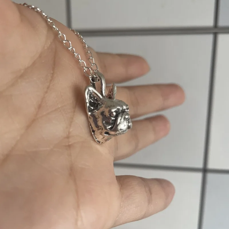Environmentally friendly materials, retro hippies, French bulldog necklace, punk, French bulldog jewelry, simulation, pet gift