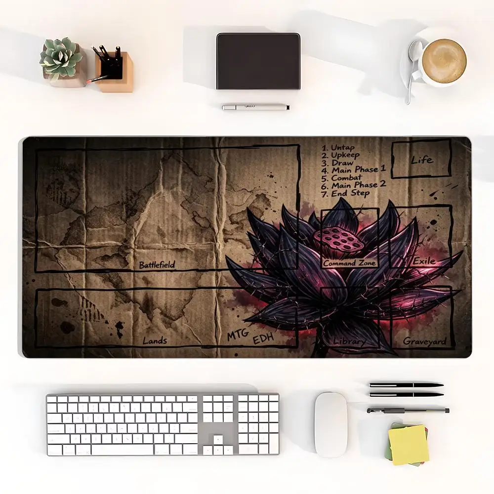 Retro Antique Paper Floral Large Size Playmat Mouse Pads For Laptop Office Desktop Keyboard pad Bedroom