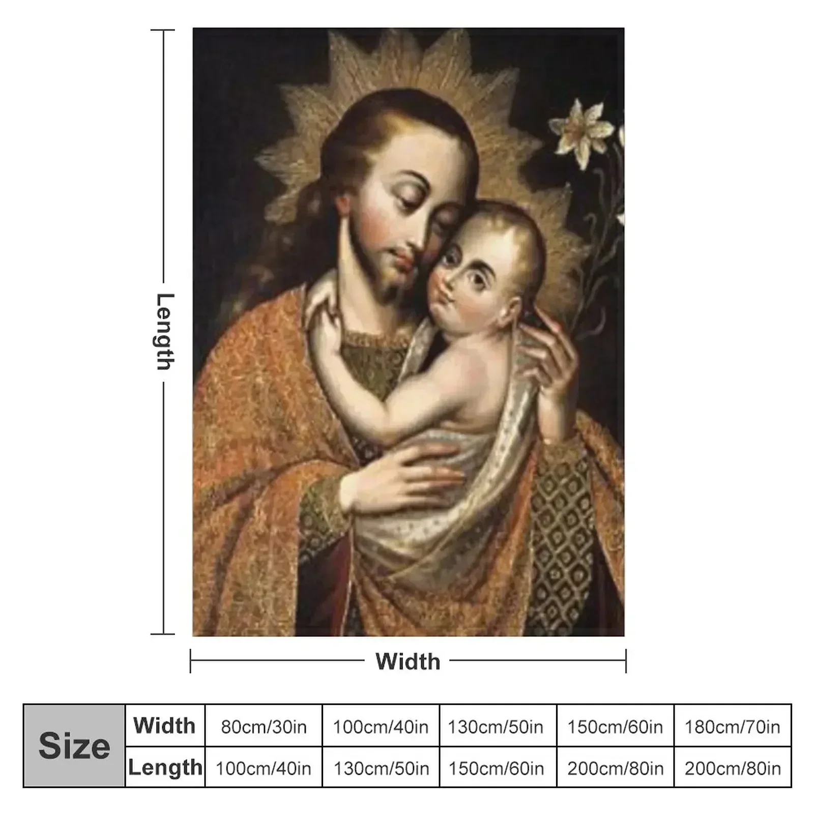 Year of St. Joseph: Saint Joseph and Jesus Throw Blanket manga Shaggy Luxury Designer Bed linens Blankets