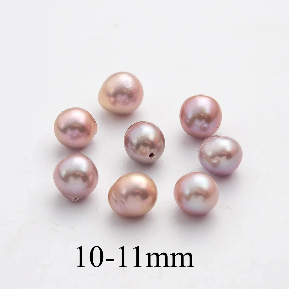 Свободные бусины из натурального пресноводного жемчуга с половиной отверстия, 1 шт., 10-11 мм, фиолетовые ювелирные изделия, ожерелья, серьги, аксессуары