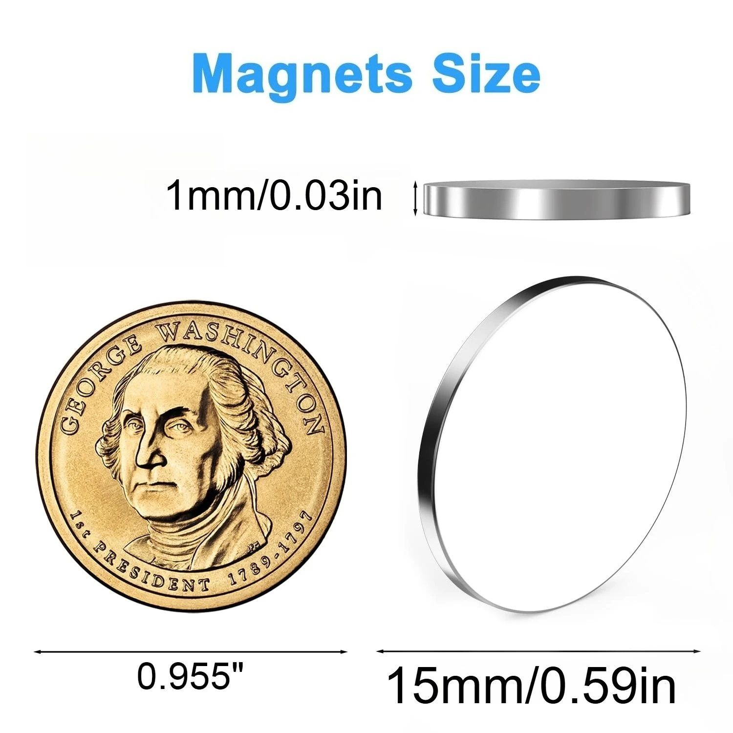 15x1/25x2mm - Okrągły, uniwersalny, mocny magnes, szeroko stosowany w biurach, na tablicach, do mocowania zdjęć, rękodzieł na Halloween, w garażach