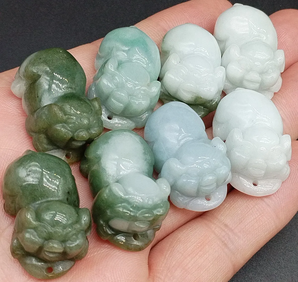 

Certified 100% Natural A Grade Jadeite Carving Animal Pig Luck Jadeite Pendant