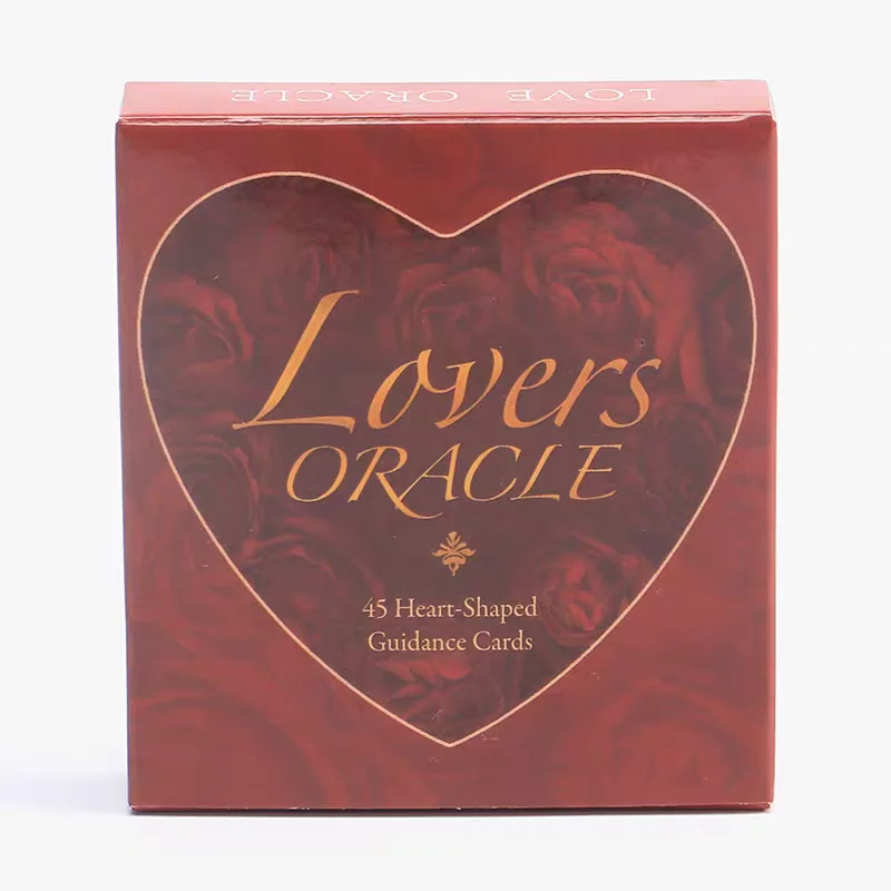 Cartes Oracle pour Amoureux, Jeu de 45 Cartes en Forme de Cœur, Cartes de Messages de Conseils Amoureux, Cartes d'Affirmation Romantique avec Boîte, Anniversaire