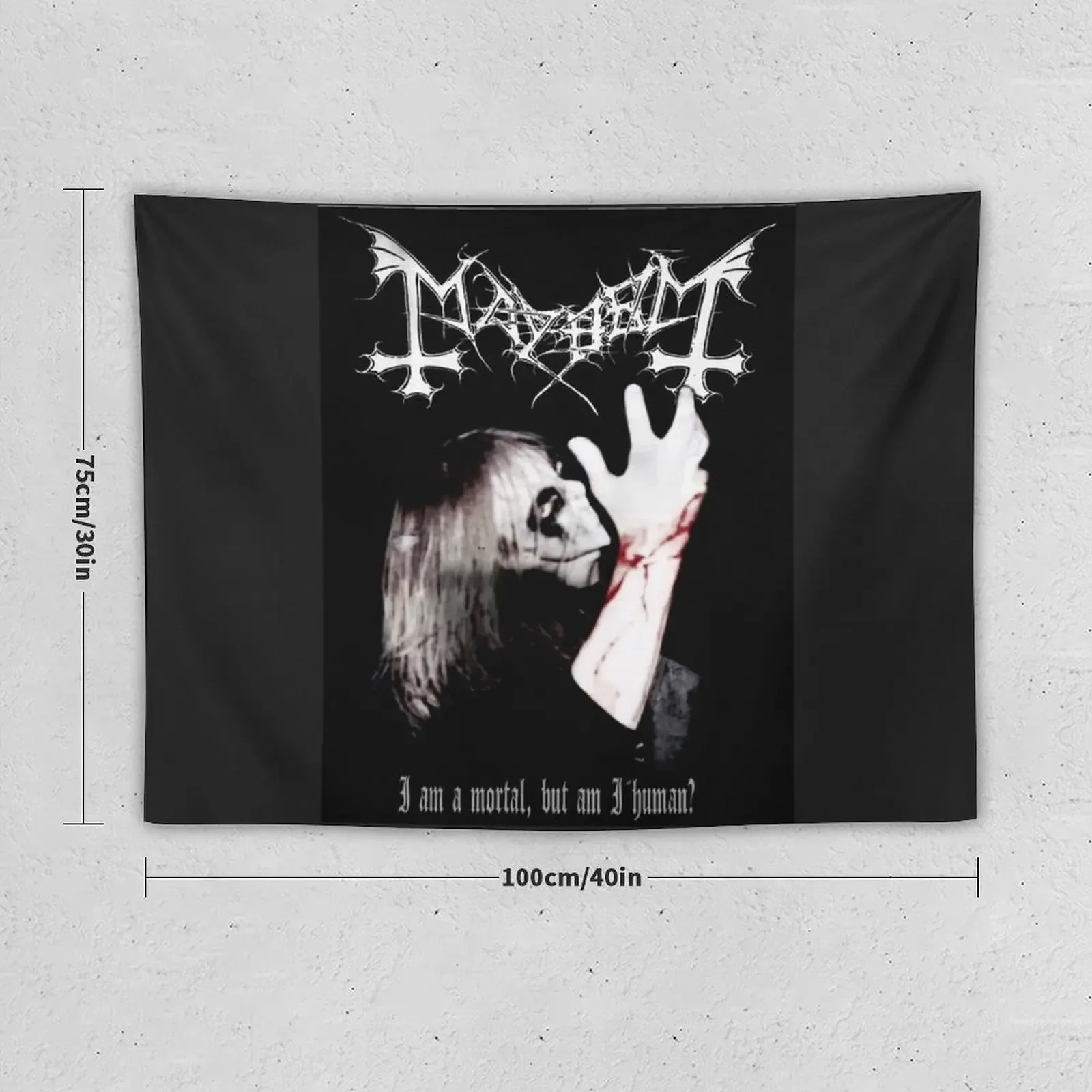 Mayhem T-shirt, Mayhem Tee, Mayhem Inspired Merch, Black metal Tapestry Kawaii Room Decor Nordic Home Decor Tapestry