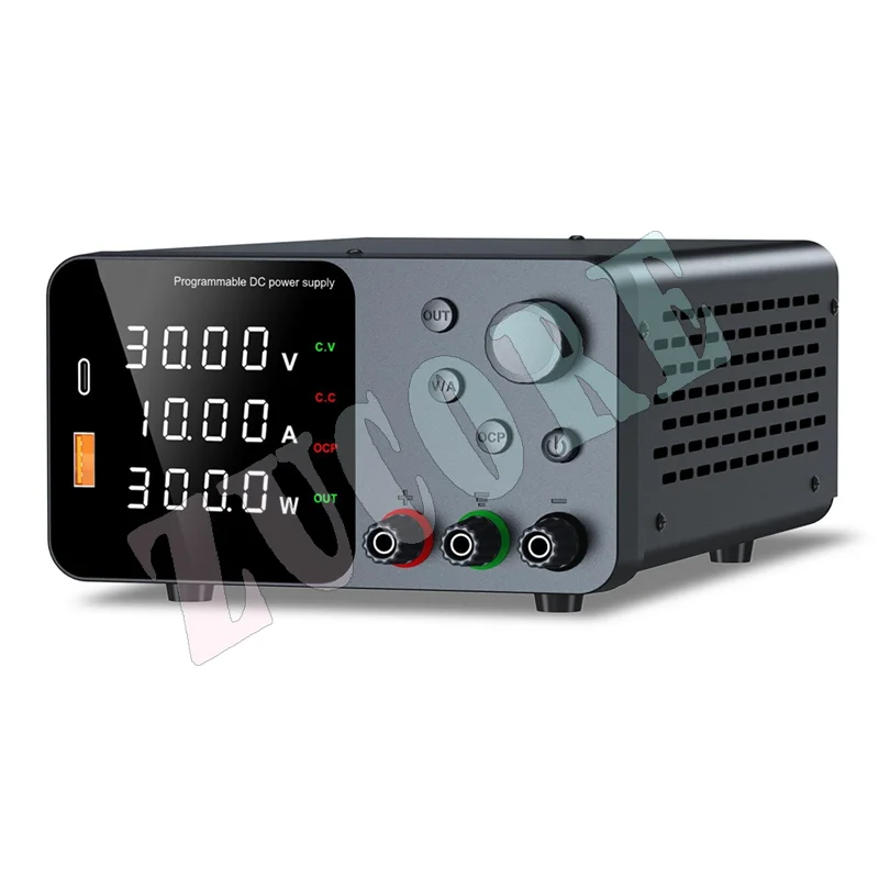 B43C 30V 10A مصدر طاقة مقعد إمدادات طاقة متغيرة مع إخراج تمكين/زر USB & Type-C شحن سريع (قابس أمريكي)