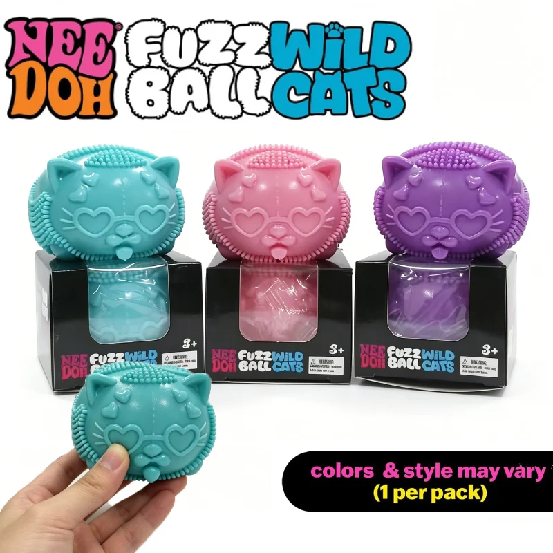 

NeeDoh Fuzz Ball Wild Cats Series Desktop Ornament Stress Relief Squishy Toys For People Under Pressure Fun Soft Stress Ball