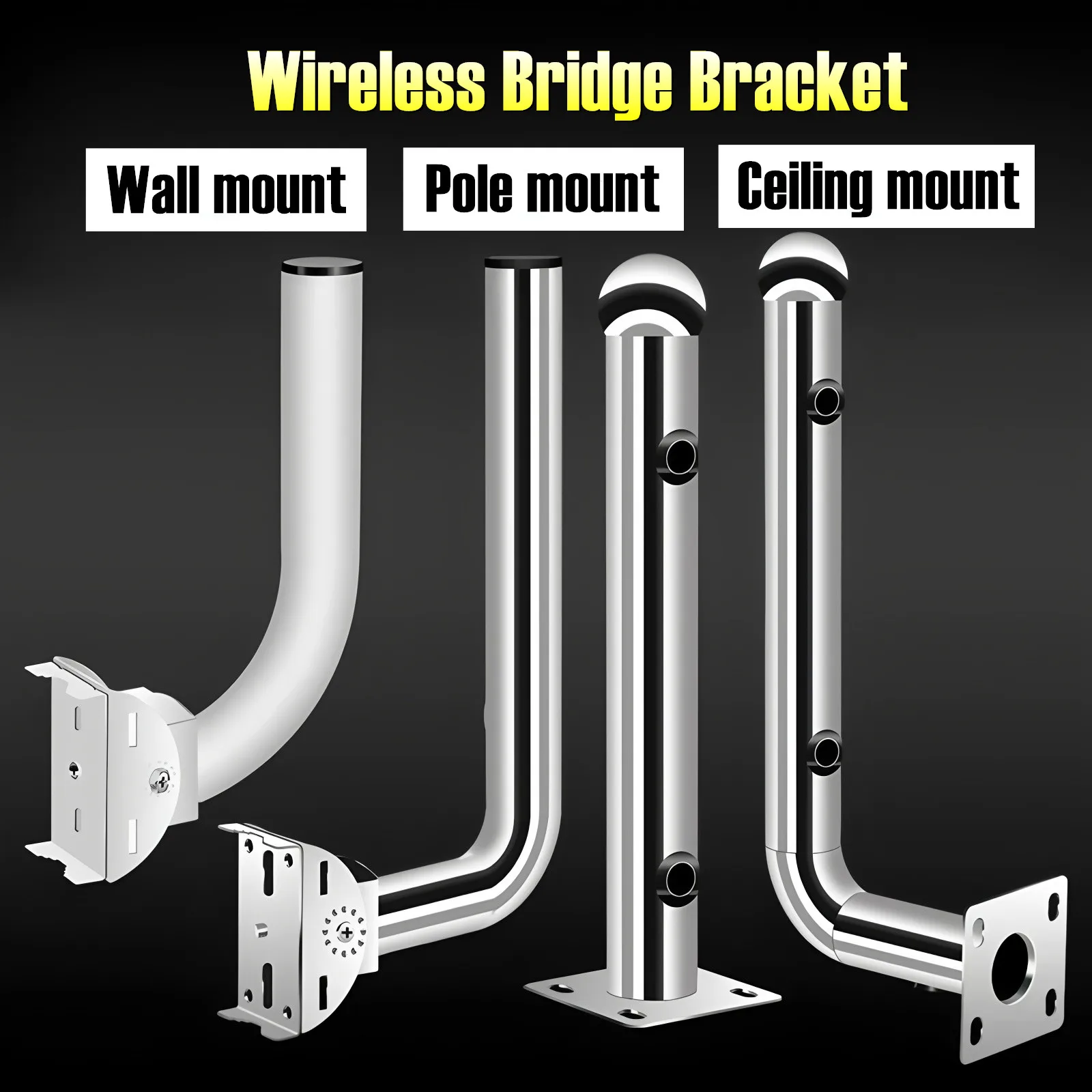 Universal Wireless Bridge Bracket Mount,Pole and Wall-Mounted Mount for Outdoor Point to Point AP Access Point Client Bridge CPE