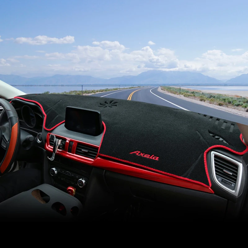 لمازدا 3 BM BN Axela 2014 2015 2016 2017 2018 غطاء لوحة سيارة الشمس الظل تجنب حصيرة مضيئة لوحة أداة الوسادة الملحقات #2