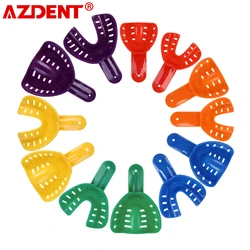 AZDENT 12pcs Dental Tooth Trays Dentist Durable Plastic Teeth Holder Lab Dentistry Accessory Tools