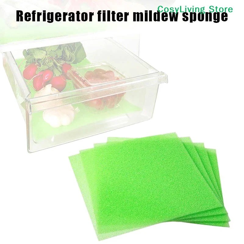 10 Uds. Cajón verde para nevera, estera de mantenimiento fresco de verduras, filtro de esponja a prueba de moho, estera para refrigerador para almacenamiento de alimentos