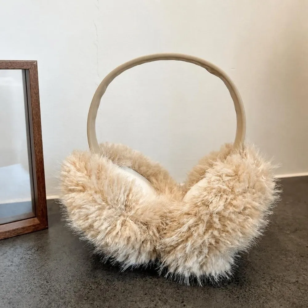 Korean Style Foldable Earmuffs Fluffy Thickened Winter Earmuffs Windproof Warm Ear Warmer for Men and Women
