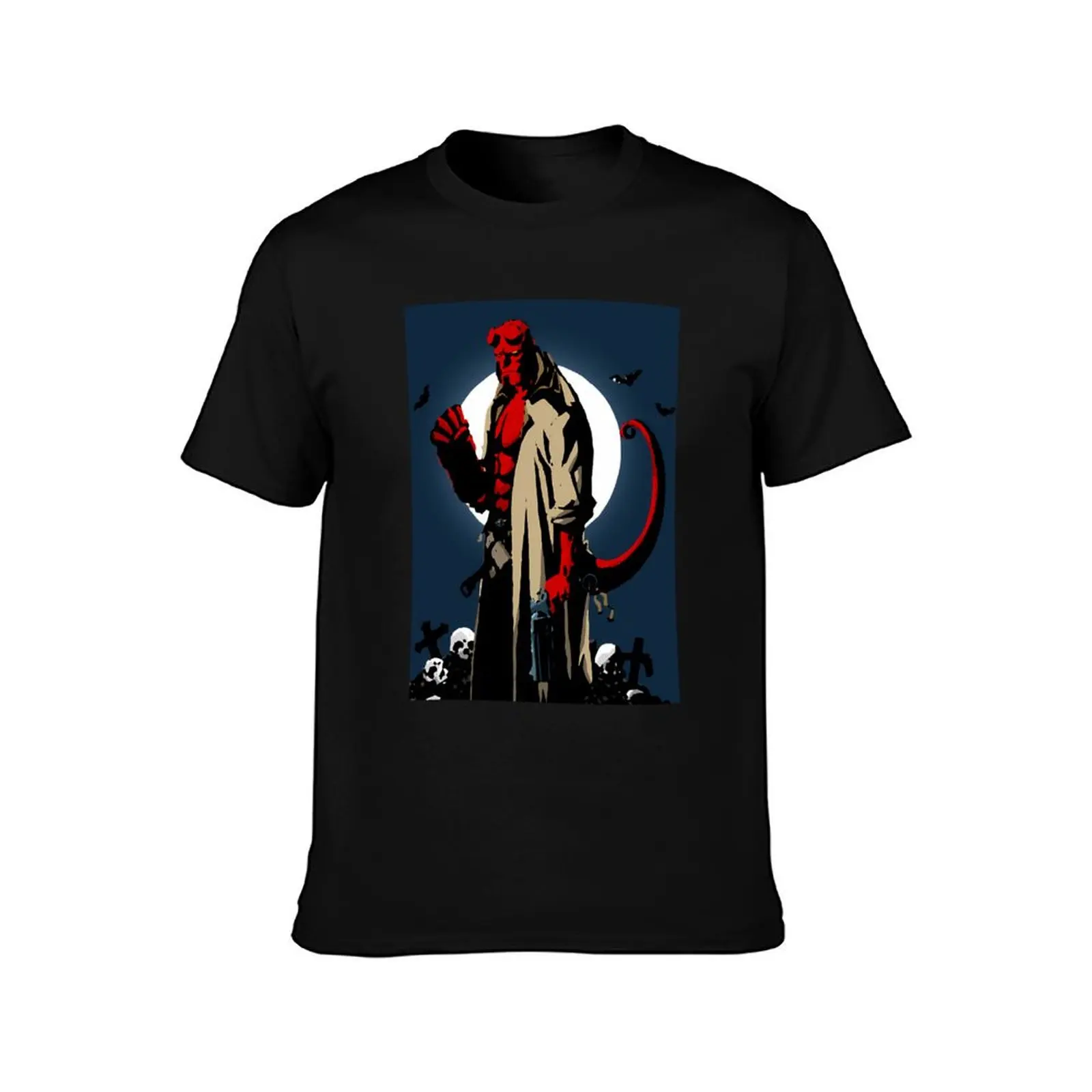 HellBoy T-Shirt Summer Casual Cotton Tee Oversized Streetwear Tops Vintage Graphic Print Loose Fit Short Sleeve 100% Cotton
