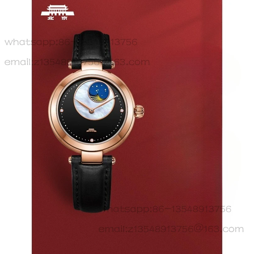 Beijing Watch official genuine automatic mechanical watch waterproof bottom with diamonds