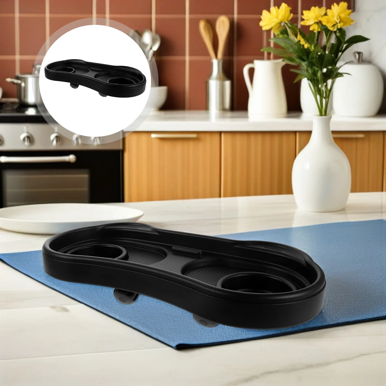 Universal Stroller Snack Tray Removable Enlarged Plastic Food Plate Tray Cup Holder Stable Attachment for Baby Pram Pushchair