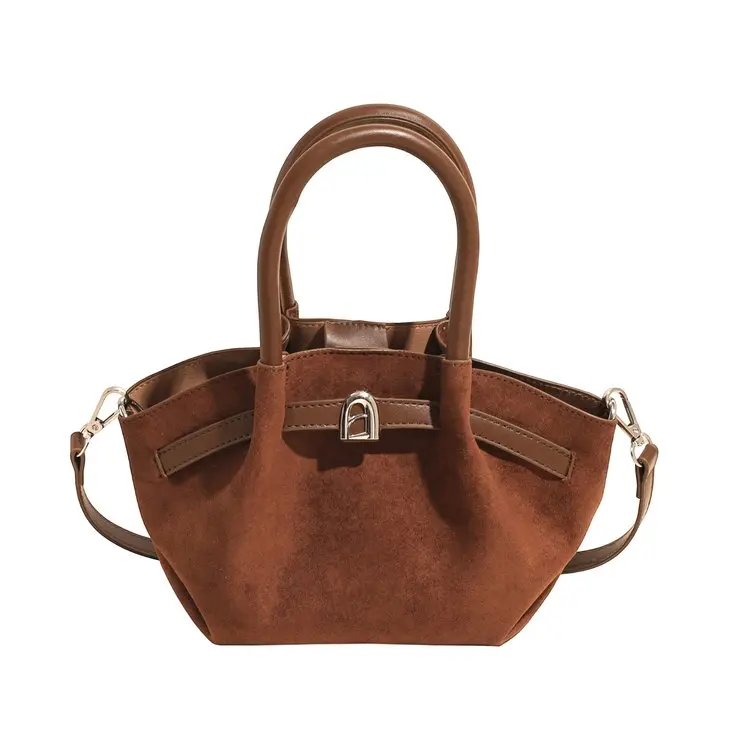 ‌ Elegante borsa tote in pelle scamosciata 2025 Autunno - Borsa retrò da donna con tracolla regolabile, design di nicchia di grande capacità per lavoro e pendolarismo ‌