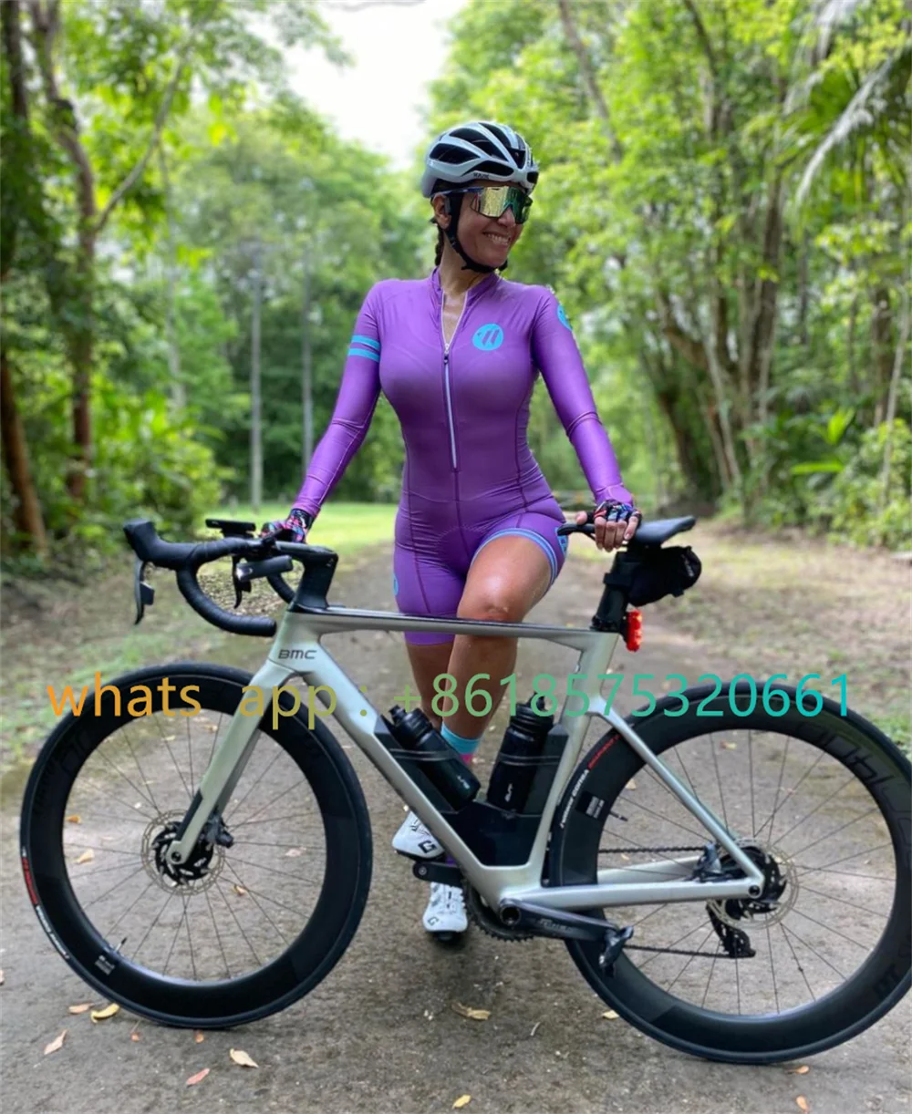 Brazil Macaquinho Skinsuit Ciclismo Women\'s Cycling Jumpsuit long sleeves Bike Dresses Free Shipping Flame Style 2023