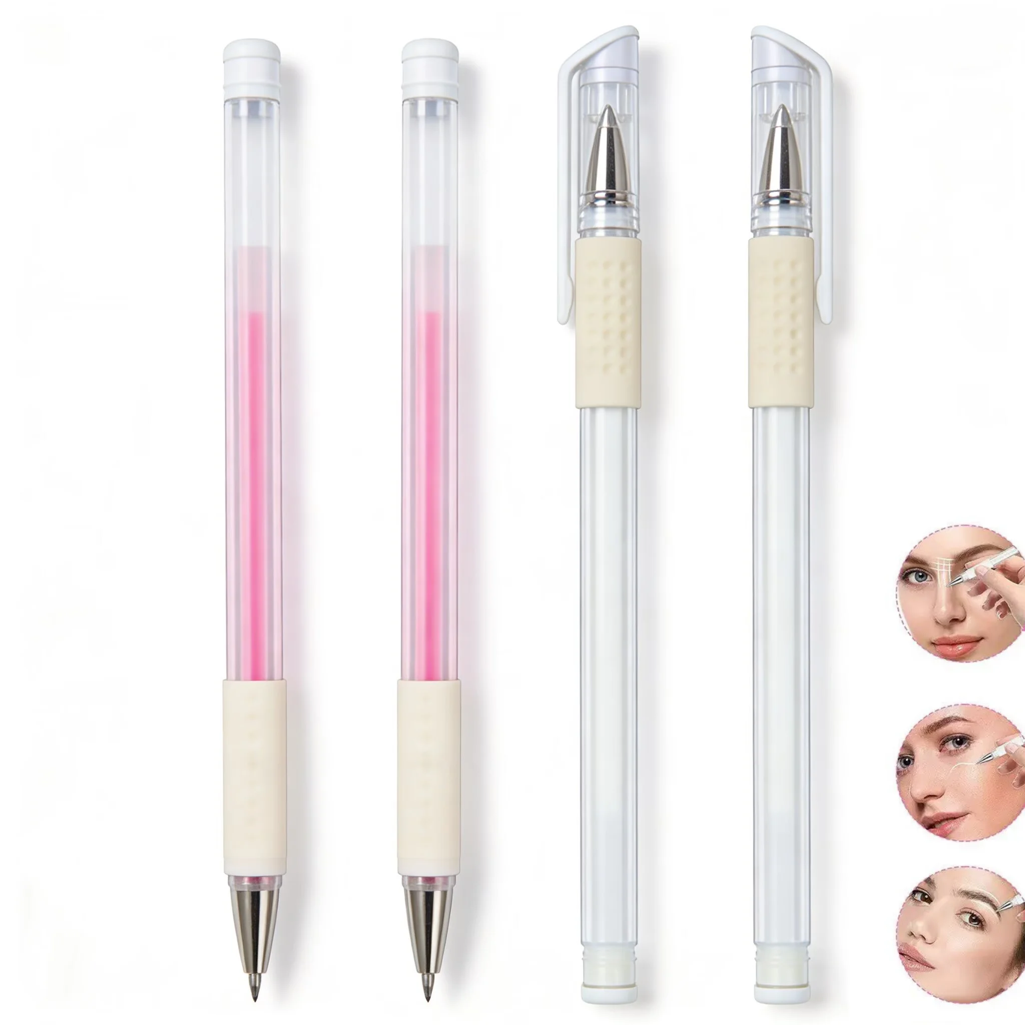 2PCS Eyebrow Marker Pen Tattoo Accessories Microblading Surgical Skin Permanent Make up Supplies White Surgical Scribe Tool