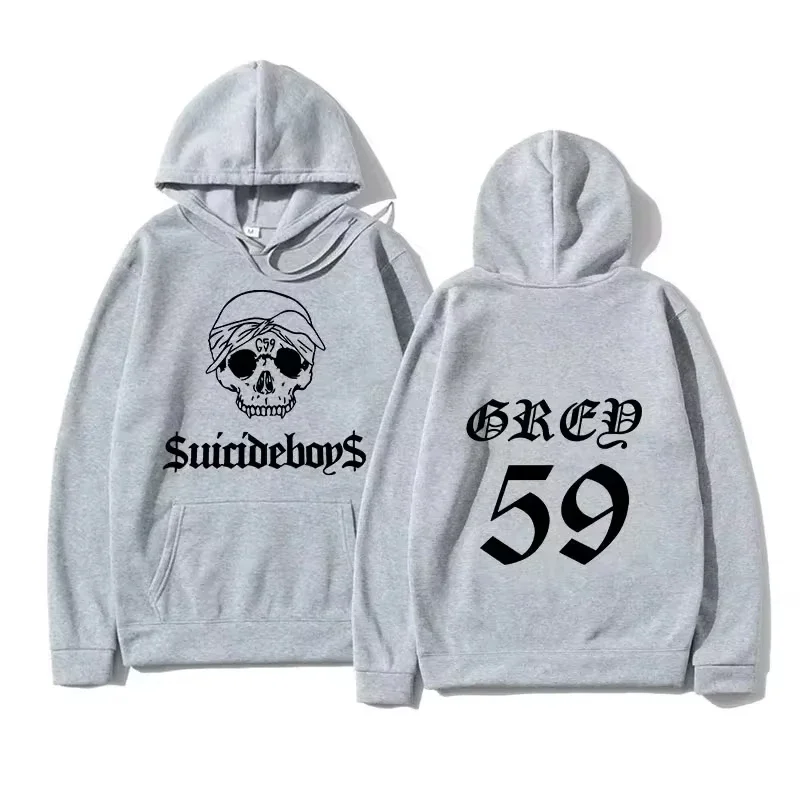 

European and American Neutral Devil Head 59 Brand Men's Printed Hoodie Women's Street Retro Hip-hop Street Sports Hoodie