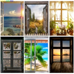 Natural Scenery Outside The Window Photography Backgrounds Props Flower Tree Landscape Portrait Photo Backdrops CH-08