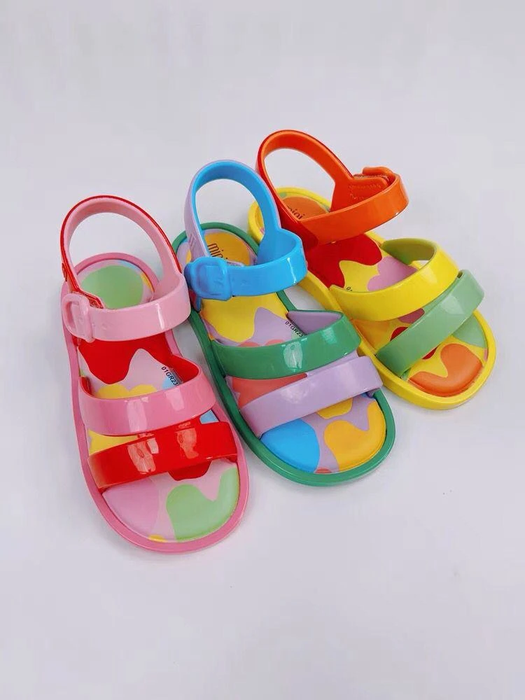 

Brazil Children's Casual Shoes Baby Kids Hollow Jelly Sandals Boys Girls Soft Sole Non-slip Beach Shoes Rainbow Toddlers Shoes