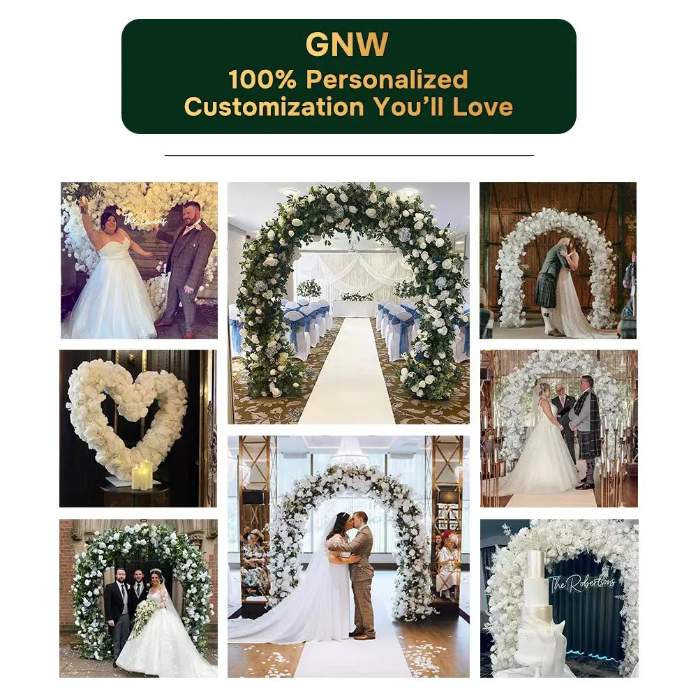 New Design Wedding Events Decoration Arch Artificial Rose Flower Stage Events Square Round Arch Wedding Decoration