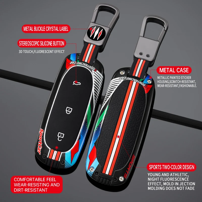 

Ideal B racing style aluminum alloy automobile smart key box Key box Key protection box key chain accessories
