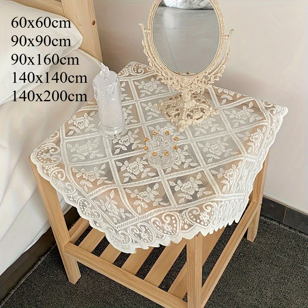 Lace Tablecloth, Translucent Washable Tablecloth, Picnic Camping, Party TableDecoration,Refrigerator Cover Air Conditioner Cover