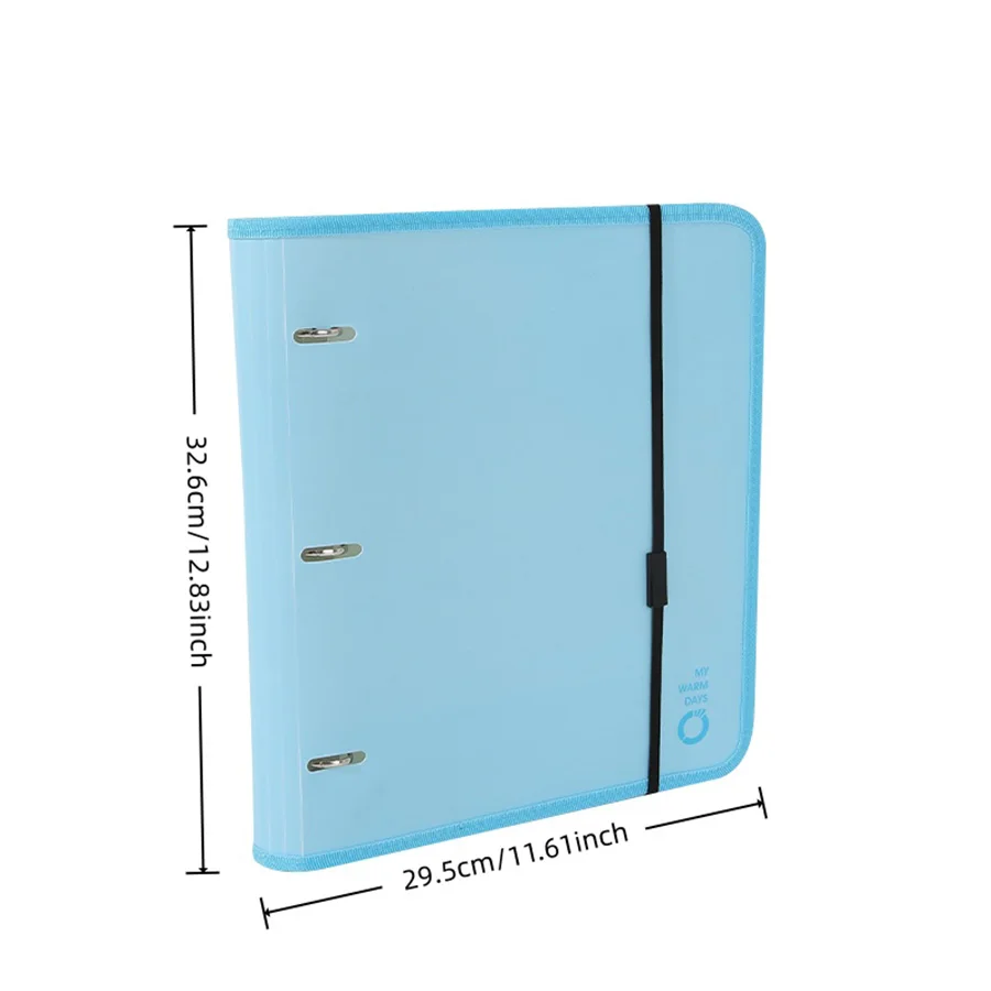1pc Multi-Function 3 Hole Loose Leaf Folder, Binder Design Storage Book, Large Capacity Document Booklet view 5