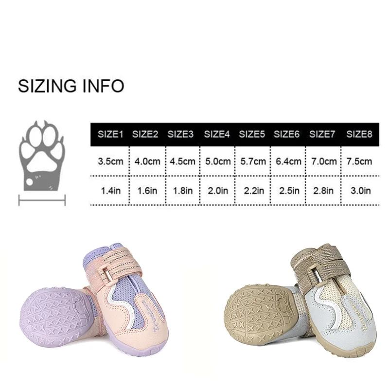 Winhyepet Dog Shoes Pet Warm Boots Anti-slip TPR Sole Snow Footwear Protecting Feet 4pcs Pet Shoes for Walking,Traveling