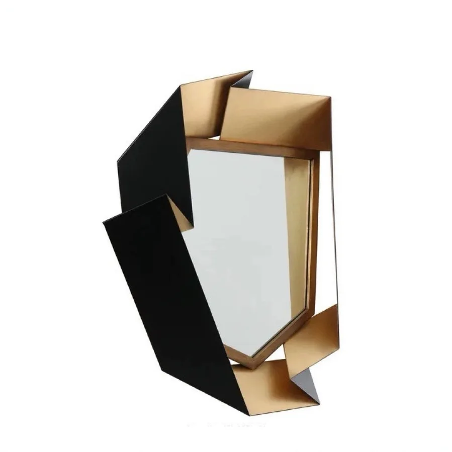 Bird shape high-end luxury gold-plated stainless steel bathroom mirror hanging wall  porch decorative