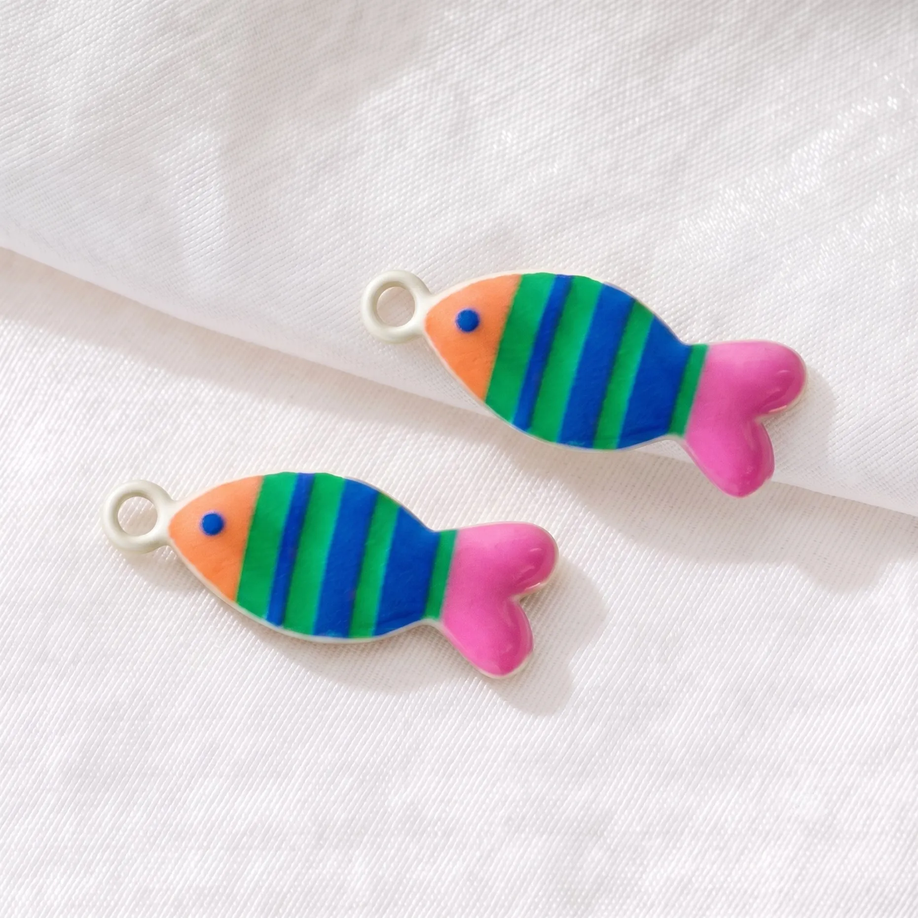 5pcs Enamel Fish Charms Pendants Stainless Steel Ocean Animal Charm for DIY Necklace Earrings Bracelets Crafts Jewelry Making image 3