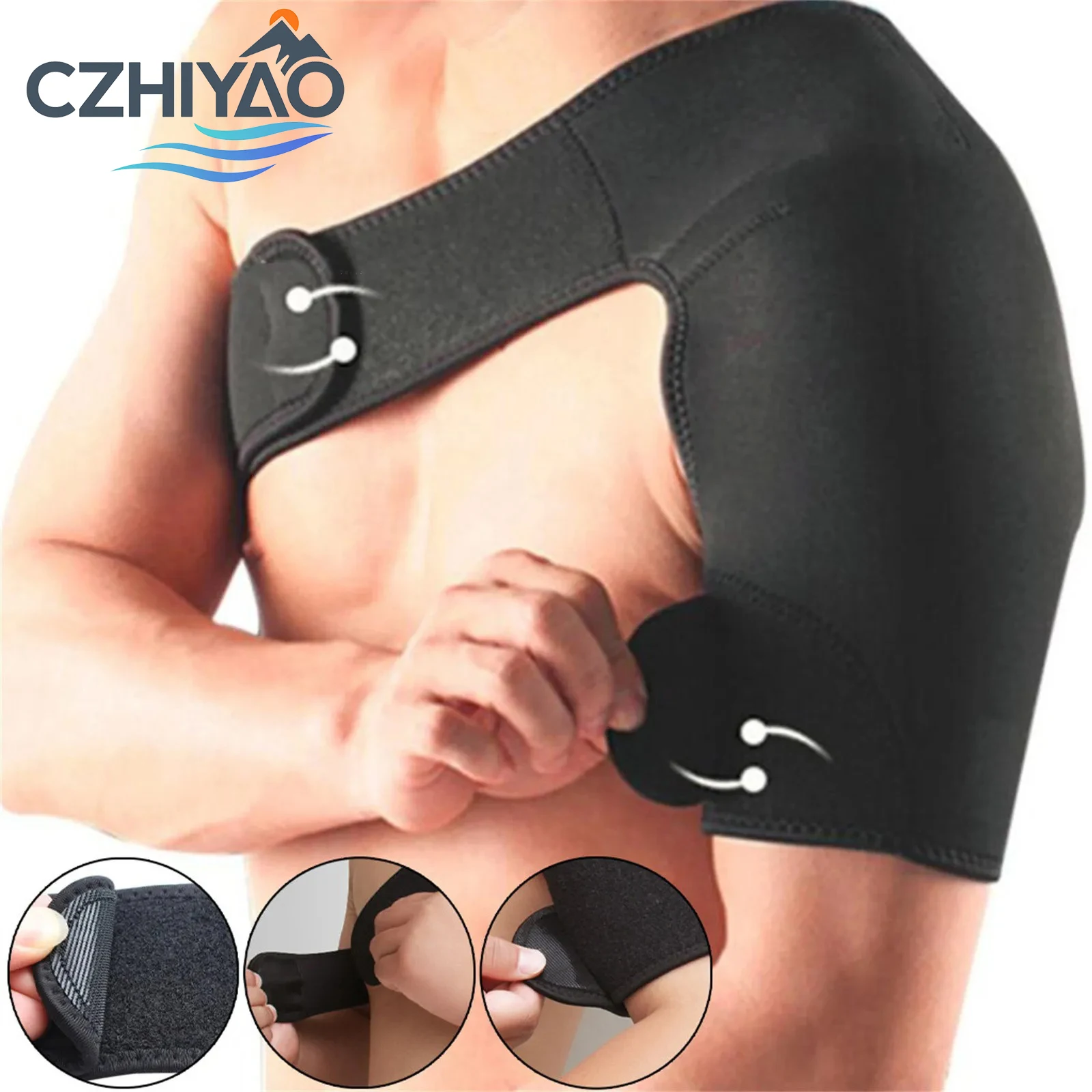 CZHIYAO Breathable Shoulder Support Brace Adjustable Compression Shoulder Wrap For Sports Gym Rotator Cuff Injury Recover